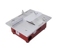 YWBL-WH Mini Sierra de Mesa Sierra de Mesa Eléctrica de 96 W para Manualidades, Carpintería con Marco de Aleación de Aluminio, Diseño de bajo Ruido para Cortar Madera, Plástico, Metal, (Enchufe de