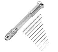 YWBL-WH Mini Taladro Manual con Herramienta de Perforación de Brocas de 10 Piezas, Amplio Rango de Agarre, Portátil y Conveniente, Fácil de Operar, Construcción de Cobre, Aplicaciones Versátiles,