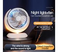 YWBL-WH Mini Ventilador Recargable USB MoonShaped con Batería de 1200 MAh, Energía Eólica de 3 Velocidades para Circulación de Escritorio, Ideal para Uso en la Oficina y el Hogar (Inserción directa)