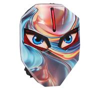 YWBL-WH Mochila LED para Motocicleta, Diseño de Carcasa Dura 3D con Ojos Místicos, Pantalla a Todo Color de 60 X 48, Programable Mediante Aplicación, Material de PC ABS Resistente Al