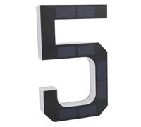 YWBL-WH Número de Casa LED Solar de 9 Pulgadas, Señal de Dirección Iluminada de PC ABS Blanca y Negra Moderna con Detección Automática de Luz, para Puerta de Entrada de Pared Exterior,