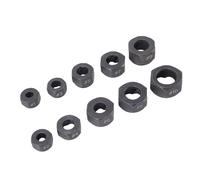 YWBL-WH Removedor de Tuercas de 10 Piezas, Juego de Extractores de Tuercas Cortas de Impacto de 9-19 Mm con Interfaz de Controlador de 3/8 de Pulgada, para Quitar Tornillos Dañados y en