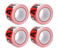 YWBL-WH Rollo de Cinta de Advertencia de 4 Uds., Cinta de Barricada de Peligro No Adhesiva, Roja y Blanca, a Prueba de Agua para áreas de Peligro de Construcción