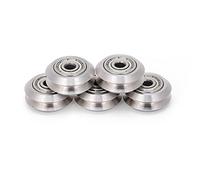 YWBL-WH Rueda Tipo V, 5 Piezas Rueda Ranurada en Forma de V Rueda Redonda Pasiva de Acero Inoxidable Polea Tipo V para Agujero Interior de 5 Mm, Impresora 3D, Felpudos