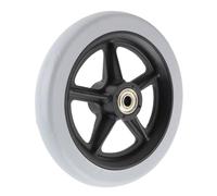 YWBL-WH Ruedas Delanteras para Sillas de Ruedas de 6 Pulgadas, Práctica Dirección de una Sola, de Goma Grises con Orificio de Rodamiento de 8 Mm para Discapacitados, Ancianos con Amplia Aplicación