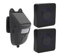 YWBL-WH Sensor de Movimiento Infrarrojo Inalámbrico para Entrada de Coche, Detector de Alarma Solar con 4 Niveles de Volumen, 38 Melodías, Detección de 120 Grados, Alcance de 300 Metros,