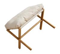YWBL-WH Taburete X-Leg con Cojín de Terciopelo, Otomano Suave y Ajustable para Sala de Estar y Oficina, Soporta 300 Libras (Beige)