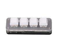 YWBL-WH Teclado Mecánico de 4 Teclas, Teclado Mecánico de 4 Teclas, Interruptor Rojo, Teclado para Juegos, Programación, Teclado Macro para Oficina de Juegos RGB, Teclados para Juegos