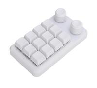 YWBL-WH Teclado Pequeño de 12 Teclas, Teclado Mecánico Programable con una Mano, Teclado RGB con Doble Perilla, Consola Industrial Personalizada