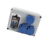 YWBL-WH Toma de Pared Caja Toma de Corriente Doble Alemana 200-250V con | Receptáculo Impermeable con Cubierta con Bisagras de Cierre Automático, Carcasa de ABS para Jardín, Garaje y Baño, Diseño
