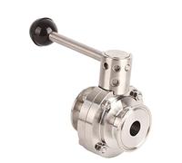 YWBL-WH Válvula de Acero Inoxidable, Válvula Sanitaria 304 de Abrazadera de Conexión Rápida de Acero Inoxidable, PN1.6, 150 ℃ 302 ℉, OD 19 Mm 0,75 Pulgadas para Uso en Control de Fluidos de Tuberías