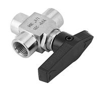 YWBL-WH Válvula de Bola de 3 Vías, Hilo Femenino BSPP, Válvula de Cierre de Acero Inoxidable 304, Control de Flujo de Alta Presión para Tubería de de Gas y Aceite de Agua (BSPP1/4")