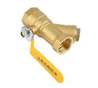 YWBL-WH Válvula de Bola de Filtro de Latón Tipo Y, Rosca Hembra 3/4 BSPP para Agua, Gas, Uso Industrial, Diseño Compacto, Cierre Rápido