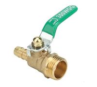 YWBL-WH Válvula de Bola de Latón con Rosca Macho G1/2 Pulgadas, Manija de Palanca Verde (Diámetro de la interfaz 8mm)