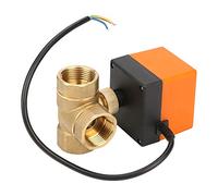 YWBL-WH Válvula de Bola Motorizada de Latón de 3 Vías DC24V para Control de Bobina de Ventilador de Aire Acondicionado Actuador Incorporado Diseño de Ahorro de Espacio Conexión DN25 G1 Presión de