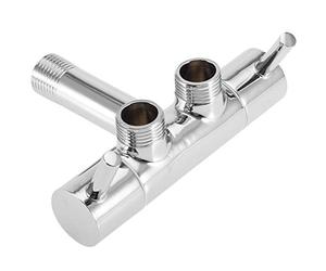 YWBL-WH Válvula de Parada de ángulo de Tres Vías de Cobre, Válvula de ángulo de Salida de Doble Interruptor, Grifo de Ducha Multifuncional G1 2 para Grifo de Lavabo