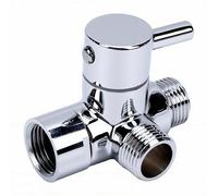 YWBL-WH Válvula Desviadora de 3 Vías para Brazo de Ducha, de Latón y 1/2 pulgada; Desviador de 3 Puertos con 1 Entrada y 2 Salidas para Ducha Fija de mano. (Electrochapado)