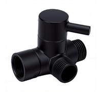 YWBL-WH Válvula Desviadora de 3 Vías para Brazo de Ducha, de Latón y 1/2 pulgada; Desviador de 3 Puertos con 1 Entrada y 2 Salidas para Ducha Fija de mano. (BLACK)