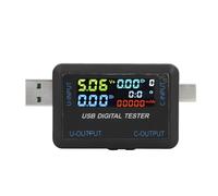 YWBL-WH Voltaje USB y Tester de Corriente Material ABS Multifuncional IPS LCD Pantalla de Potencia Probador de Capacidad para Productos Electrónicos