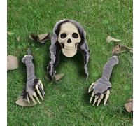YWBleked Disfraz Halloween Mujer AdultaHalloween para la Cabeza, Juego de Piezas, simulación de Gateo, decoración Esqueleto Brazo Soporte Cilindro Decoración Eventos (D, One Size)