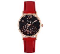 YWBleked Fashion Sport Sra. INOX Steel Belt Band Quartz Analog Muñequera Watch Reloj Inoxidable Mujer Dorado (Red, One Size)