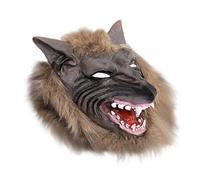YWBleked MáScaras de HalloweenHead Wolf Halloween and Party Costume for Cosplay Adulto (Brown, One Size)