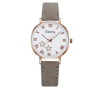 YWBleked Reloj con Correa de Cuero Mujer Reloj de Pulsera analógico Caja aleación Patrón Estrella Dial Vestido Informal Relojes Elegante Pulsera Negocios para Mujer Relogio (GY, One Size)