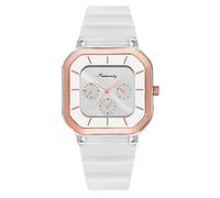 YWBleked Reloj Fashion Jelly Eye Watch Three Women's Quartz Silicone Women's Watch Relojes para Mujer Plata (White, One Size)