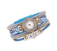 YWBleked Vintage Quartz Fashion Muñeque Watch for Ladies Women Wrap Relojes Bracelet Weave Women's Watch Mujer Reloj Pulsera (Sky Blue, One Size)
