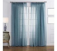 YWBXSHKD Cortina SalóN Dormitorio TranslúCido 132x160cm, Visillo con Ojales PoliéSter Color SóLido para SalóN Dormitorio 2 Unidades, Cortina Visillos Semitranslucida