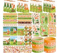 Ywediim Regalos de fiesta de zorro, incluye bolsa de regalo, calcomanías, pulseras de silicona, insignia, cuaderno, para recompensas de cumpleaños con temática de zorro, decoración ideal y regalos