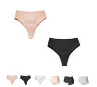 YWeiLiangSan Tangas Altas Sin Costuras - 2 Pack Invisibles, Ligeras y Sin Líneas para Uso Diario/Viaje (2 Pcs D,M)