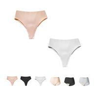 YWeiLiangSan Tangas Altas Sin Costuras - 2 Pack Invisibles, Ligeras y Sin Líneas para Uso Diario/Viaje (2 Pcs E,M)