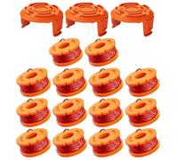 Yweller 17 unidades WA0010 WA0004 WA0004.1 bobinas de hilo de repuesto de 1,65 mm de diámetro, 3 m de longitud, apto para cortacésped Worx todos 20 V WG163E, WG157, WG160, WG163, WG165 con cubierta de