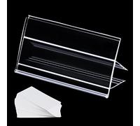 YWFAFO 36 soportes de etiquetas de plástico para estante de madera, soporte de etiquetas de precio para supermercado, venta al por menor, letrero de PVC, 50 piezas, se adapta perfectamente a estantes