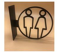 YWJFASHION Letrero de baño para Hombres y Mujeres, letreros de WC de Montaje Lateral, Placa acrílica, Pegatina para Puerta, señalización de guía Creativa (Color : A, Height : 20X18cm)