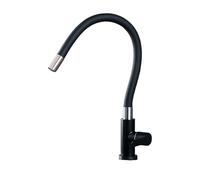 YWJFSA Grifo Agua Fria De Acero Inoxidable Giratorio 360° Con Monomando Grifo De Cocina Fregadero Flexible,Negro