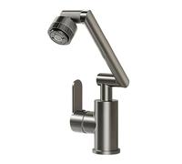 YWJFSA Grifo Cocina Abatible Acero Inoxidable Grifos con Brazo Mecánico con 4 Tipos de Chorro Grifo Monomando Cocina Altura Regulable,Gris