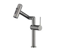 YWJFSA Grifo Cocina Abatible Altura Regulable Grifo Monomando Cocina con 4 Funciones de Pulverización Grifos de Brazo Mecánico,Gris