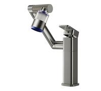 YWJFSA Grifo Cocina Abatible Grifo Cocina Acero Inoxidable con 2 Tipos de Chorro Grifos con Brazo Mecánico Altura Regulable Giratorio 360°,Gris