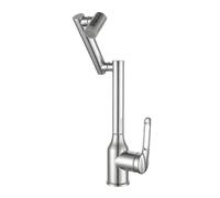 YWJFSA Grifo Cocina Abatible Grifo Cocina Acero Inoxidable con 2 Tipos de Chorro Grifos con Brazo Mecánico Altura Regulable,Plata