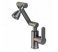 YWJFSA Grifo Cocina Abatible Grifo Cocina Acero Inoxidable con 3 Funciones de Pulverización Grifo Monomando Cocina Altura Regulable,Gris