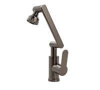 YWJFSA Grifo Cocina Abatible Grifo de Lavabo Alto Monomando con 2 Modos de Boquilla Grifos de Brazo Mecánico Altura Regulable Latón,Gris Pistola