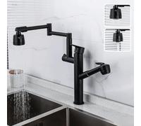 YWJFSA Grifo Cocina Abatible Grifo Lavabo Monomando con 2 Tipos de Chorro Grifos Baño Lavabo,Oro Negro