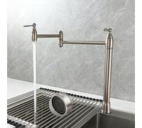 YWJFSA Grifo Cocina Abatible Grifo Lavabo Monomando Grifos Baño Lavabo Giratorio a 360° Latón,Cepillado