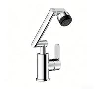 YWJFSA Grifo Cocina Abatible Grifo Monomando Cocina con 4 Modos de Boquilla Grifos de Brazo Mecánico Altura Regulable Giratorio 360°,Enchapado