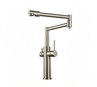 YWJFSA Grifo Cocina Abatible Grifos Baño con 2 Tipos de Chorro Grifo con Doble Mando Latón,Cepillado