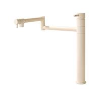 YWJFSA Grifo Cocina Abatible Grifos Baño Giratorio 360° Grifo Cocina Monomando Agua Fría y Caliente Latón,Blanco Lechoso