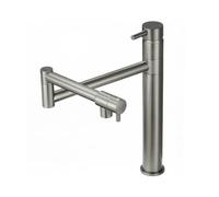 YWJFSA Grifo Cocina Abatible Grifos Baño Giratorio 360° Grifo Cocina Monomando Agua Fría y Caliente Latón,Gris