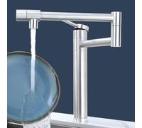 YWJFSA Grifo Cocina Abatible Grifos Baño Lavabo Giratorio a 360° Grifo Cocina Acero Inoxidable